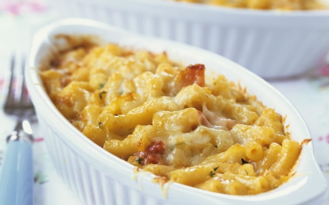 Gratin de pâtes au jambon