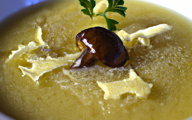 Potage de topinambours à l'huile de truffe