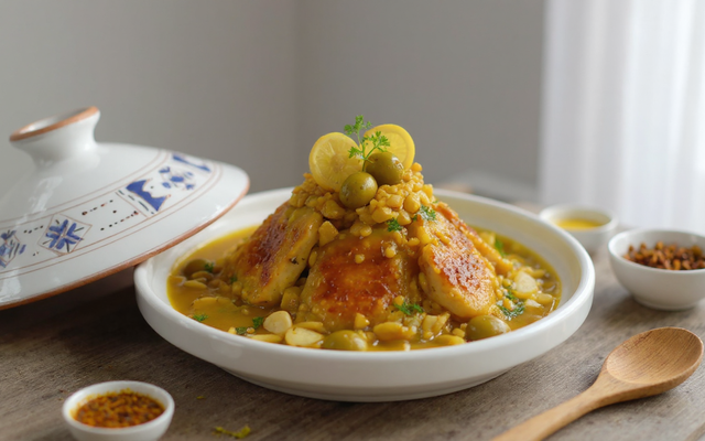 Tajine de poulet au citron confit