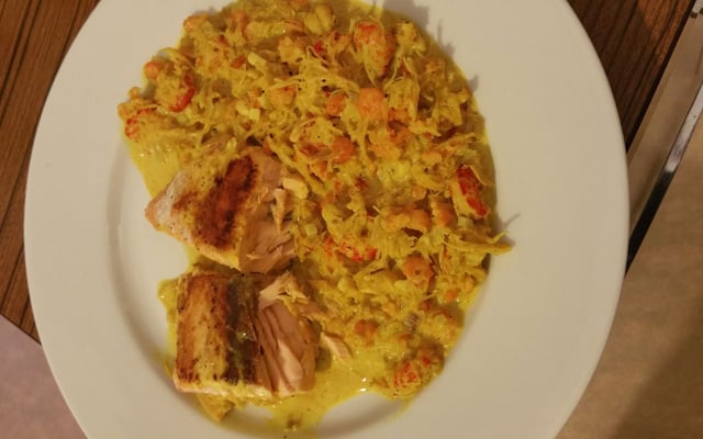 Filets de saumon, sauce aux fruits de mer