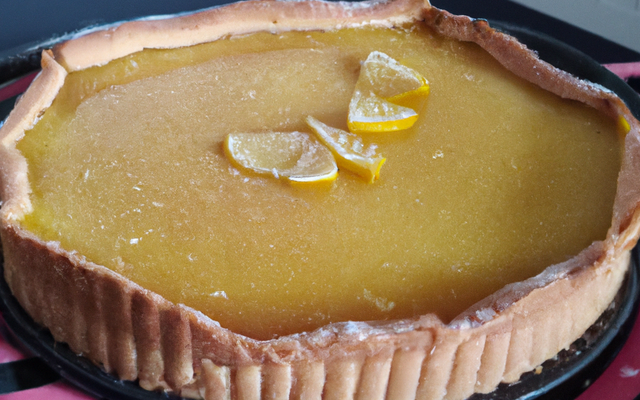 Tarte au citron, pâte aromatisée aux zestes