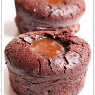 Fondant au chocolat-cœur coulant de caramel beurre salé