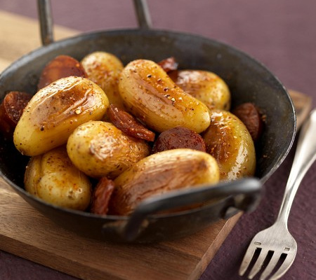 Cocotte de grenailles fondantes au chorizo doux