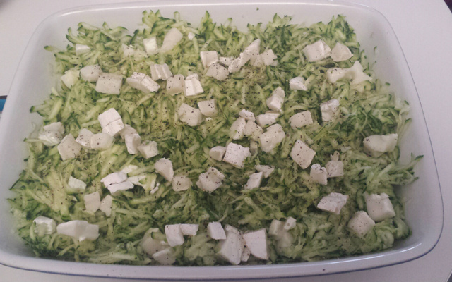 Crumble de courgettes au chèvre