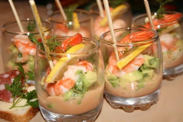 Verrines à l'avocat et crevettes
