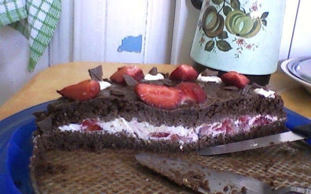 Tarte aux fraises et au chocolat
