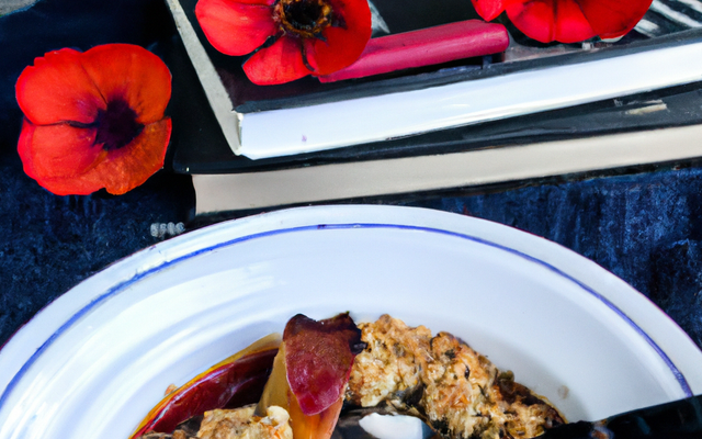 Crumble de poires des vergers d'Île-de-France sur crème brûlée aux coquelicots de Nemours