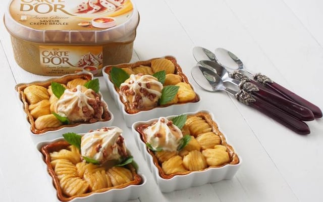 Tatins à la crème glacée Carte d'Or® façon glacier saveur crème brûlée