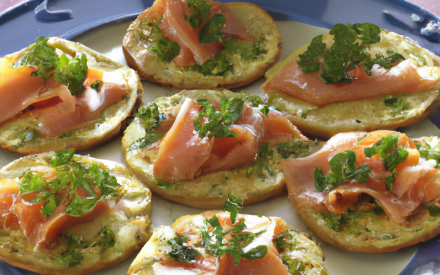 Galettes à la brousse gratinées au saumon fumé