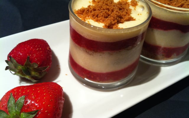 Verrine fraise-framboise spéculoos