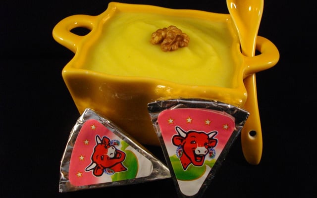 Velouté de courgette à la Vache qui rit au jambon