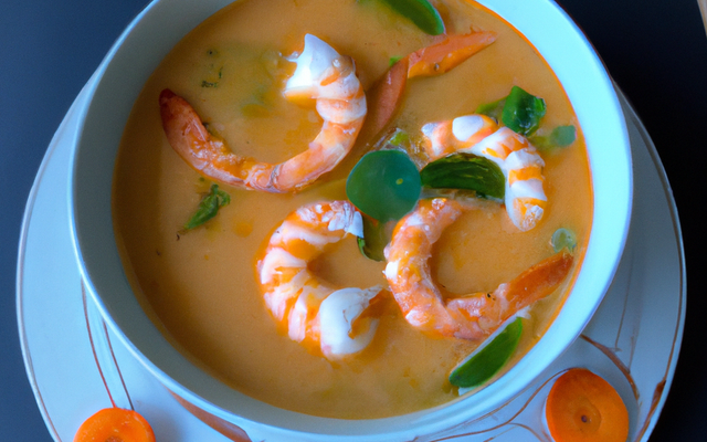 Soupe originale de crevettes au lait de coco épicé