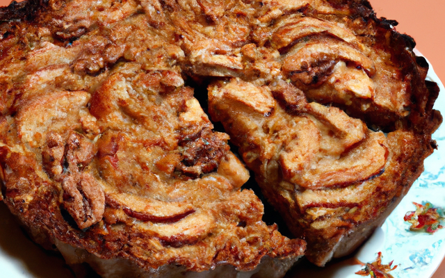 Tourte aux pommes marrons et noix