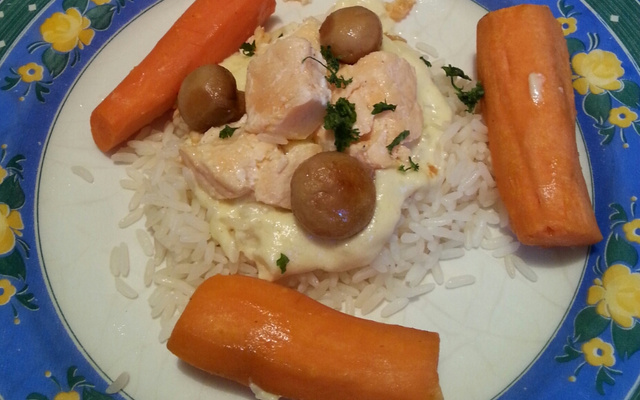 Blanquette de saumon à la moutarde