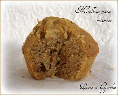Moelleux aux poires et à la poudre de noisettes