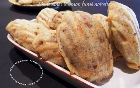Madeleines saumon fumé et noisettes