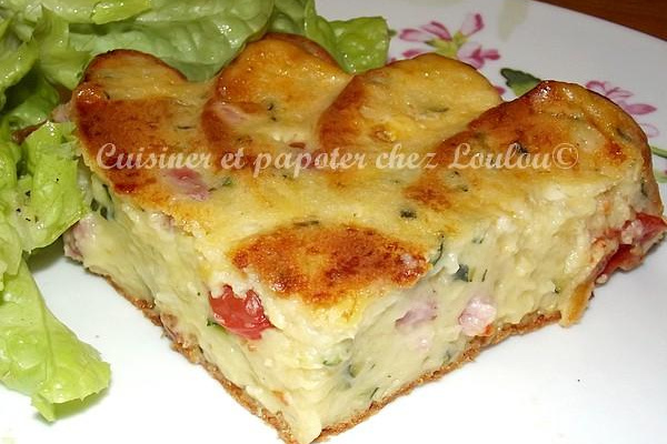 Clafoutis courgettes et cottage cheese