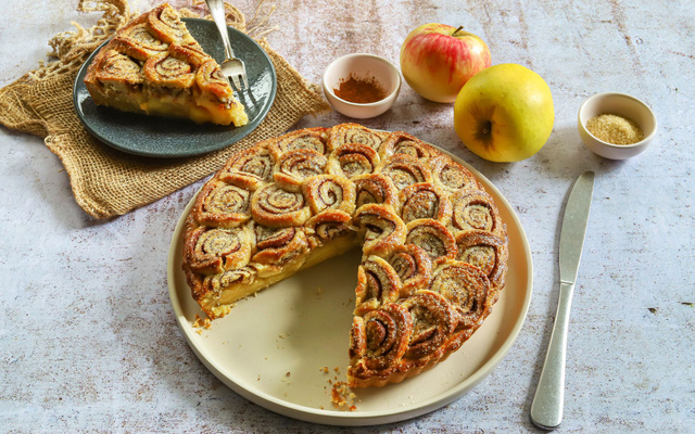 Tarte aux pommes façon cinnamon rolls
