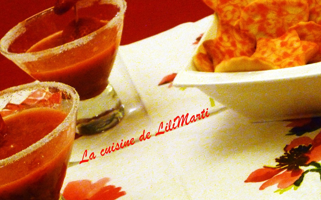 Crème de fraises et ses petits sablés roses