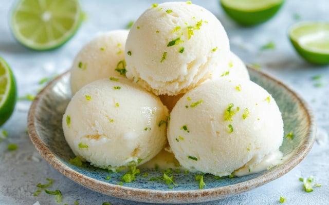 Sorbet au citron et au basilic