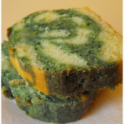 Cake marbré orange & pistache