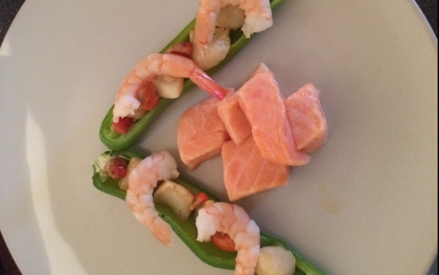 Gros piment vert au saveur de la mer