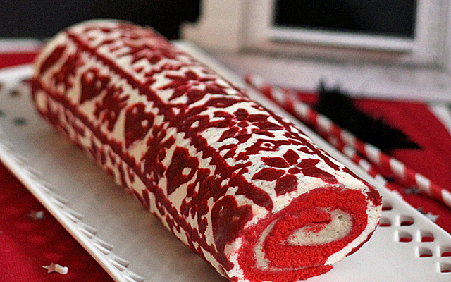 Bûche de Noël aux marrons Jacquard