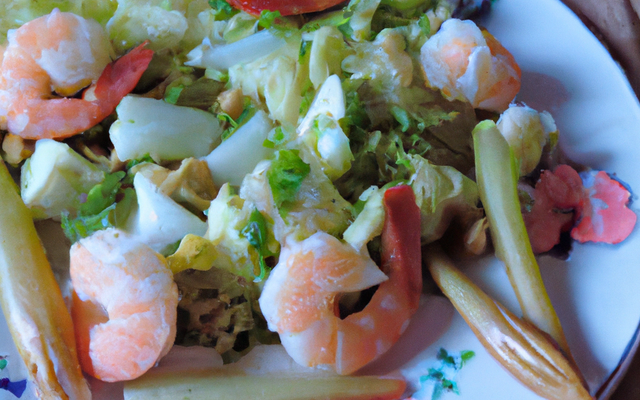 Salade d'endives et crevettes à la ciboulette