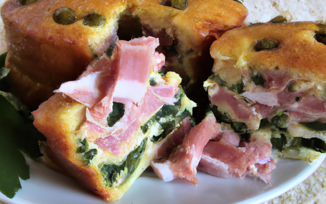 Cake petits pois épinards et jambon