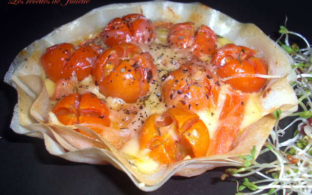 Tartelettes croustillantes tomates cerise, fromage