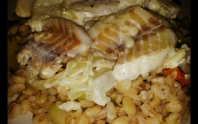 Filets de colin à l'orange & blé aux petits légumes