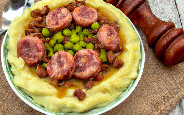 Purée pois cassés avec saucisse Toulouse