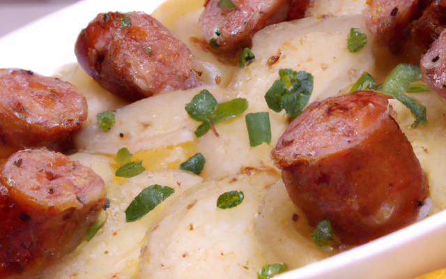 Gratin de poireau / saucisse