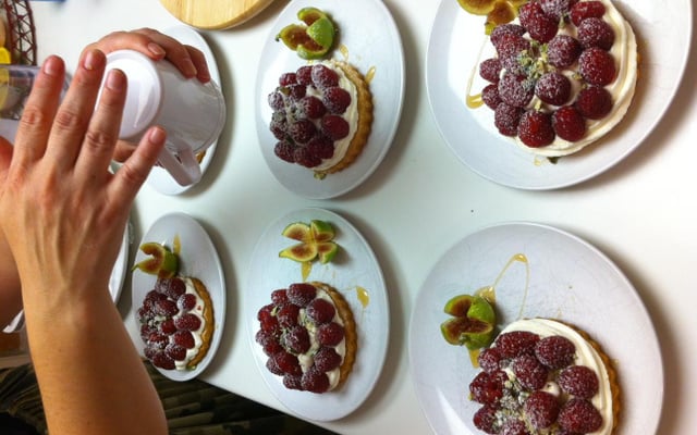 Tartelettes aux framboises gourmandes