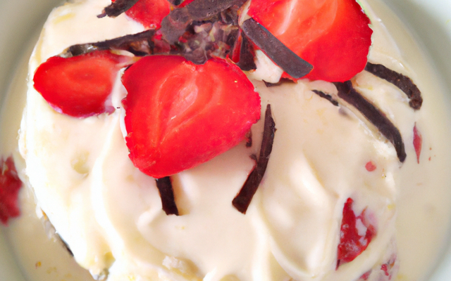 Dessert aux fraises et chocolat blanc sur lit de cassis, ou comment recycler un reste de crème