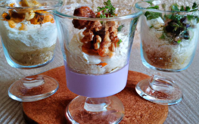 Verrines gourmandes au boursin et noix