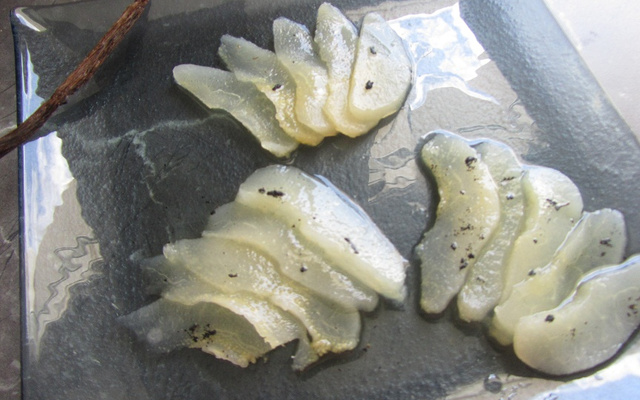 Carpaccio de poires miel vanille
