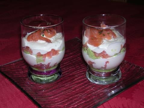 Verrines saumon avocat