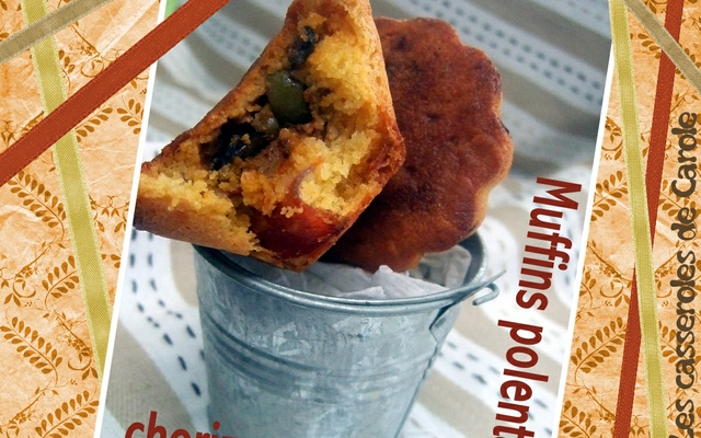 Muffins polenta chorizo cœur tomaté
