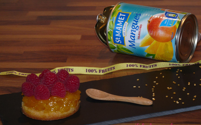 Tartelette sablée mangue framboise