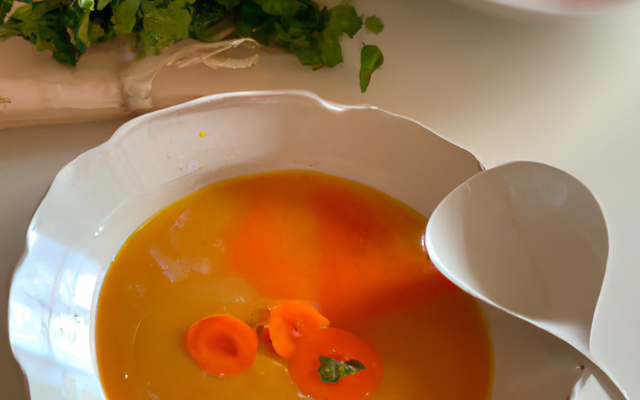 Soupe aux fanes de carottes