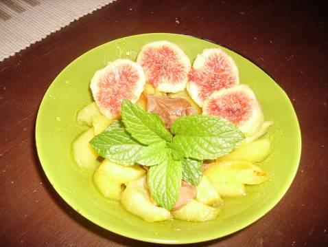 Salade de coing cœur chocolat