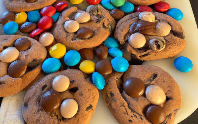 Cookies au chocolat, pépites de chocolat et smarties