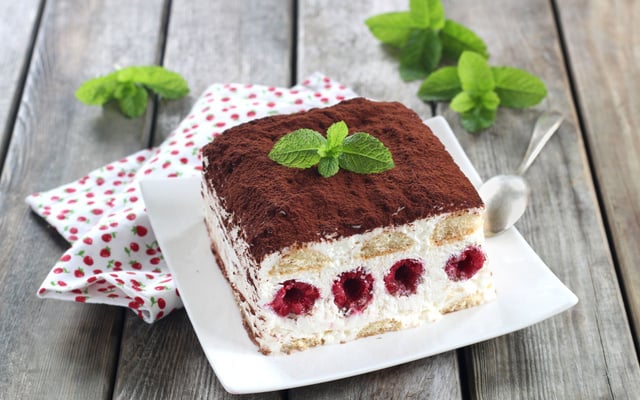 Tiramisu léger aux framboises