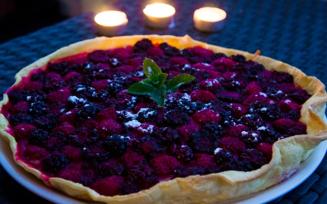Tarte aux fruits rouges avec crème mascarpone