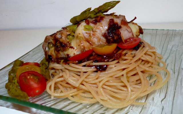 Roulades de veau emmental et asperges vertes