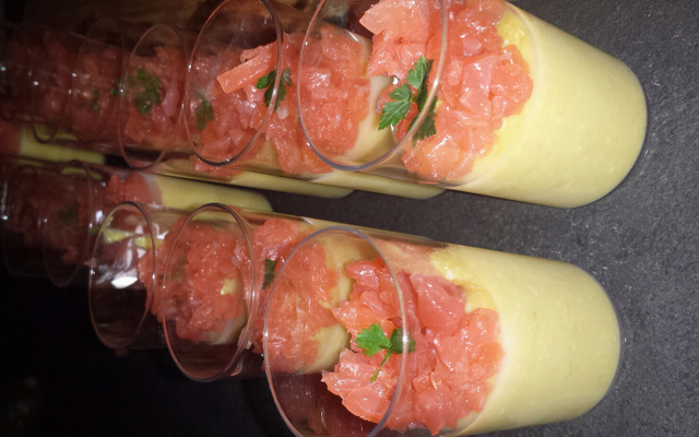 Mousse d'asperges au saumon fumé