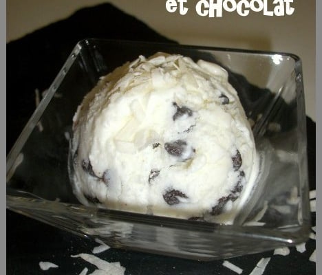 Glace au yaourt coco et chocolat