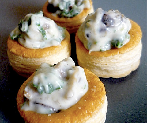 Vols-au-vent aux escargots et à la fourme d'Ambert