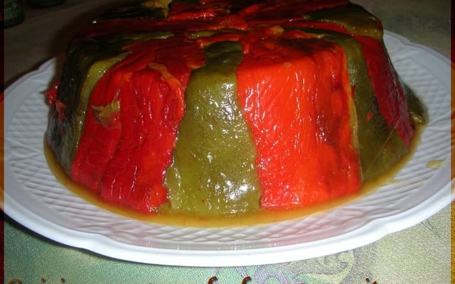 Charlotte de poivrons au chèvre frais